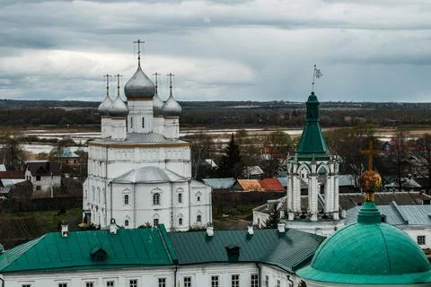 View of the Spaso-Yakovlevsky Monastery from the bell tower Stock Photos