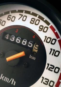 View of speedometer of a two wheeler Stock Photos