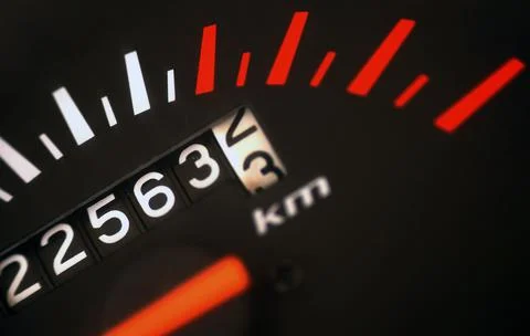 View of speedometer of a two wheeler Stock Photos