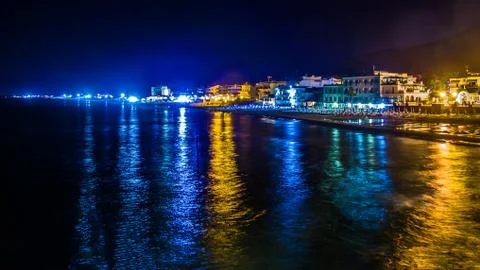 View of Sperlonga by night, Italy Stock Photos