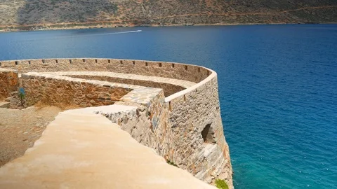 View from Spinalonga fortress Stock Footage 92365473