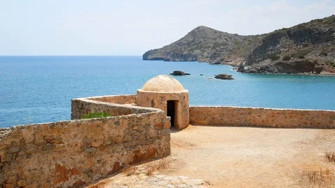 View from Spinalonga fortress Stock Footage 92365513