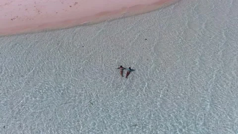 View of the spit in the ocean from above Stock Footage 139086750