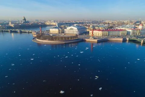 View of the Spit of Vasilievsky Island. Saint Petersburg, Russia Stock Photos