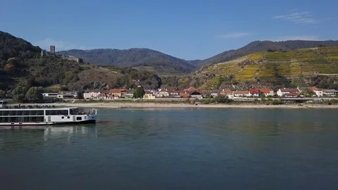 View of Spitz, Wachau valley Video stock 108356705