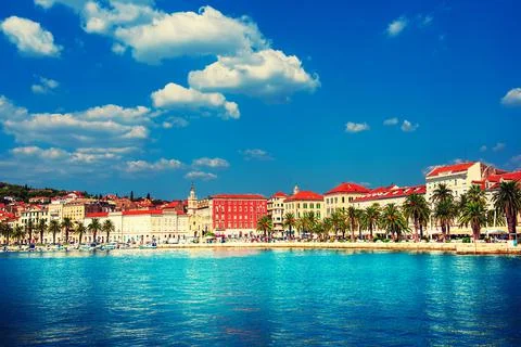 View to Split embankment Stockfoto's