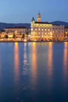View of Split in the evening. Stock Photos