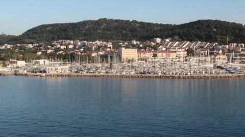 A view of Split from the open sea 스톡 동영상 334551740
