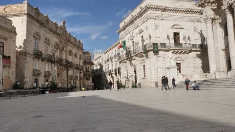 View at the square in central Syracuse Stock Footage 167524853