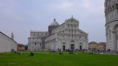 View of Square of Miracles in Pisa Tuscany Italy lockdown 動画素材 106459947