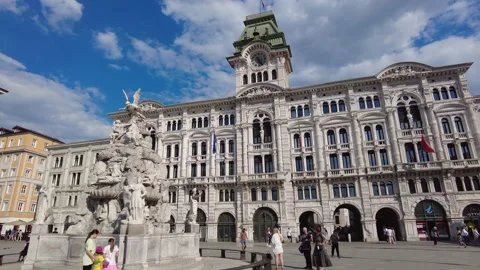View of square in Trieste Venice Italy Stock Footage 206205479
