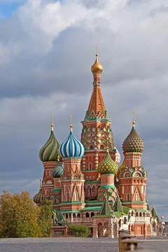 View of St. Basil's Cathedral on Red Square in Moscow Stock-Fotos