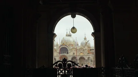 View on St. Mark's Cathedral, Venice, Italy. The cathedral church of Venice Video stock 112434588