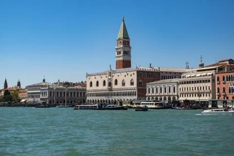 View of St Mark's Square from the laguna Stock Photos