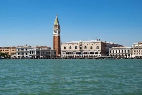 View of St Mark's Square from the laguna Stock Photos