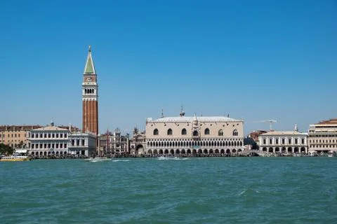 View of St Mark's Square from the laguna Stock Photos