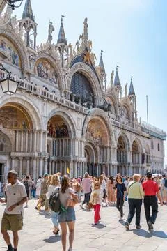 View from St. Mark's Square with Saint Marks B.. Stock Photos