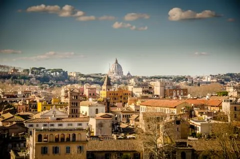 View at the St Peter over Rome Stock Photos