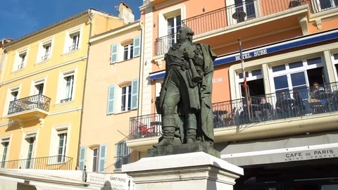 View of St Tropez harbor Video stock 88094227