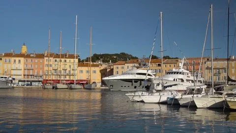 View of St Tropez harbor Video stock 88094256