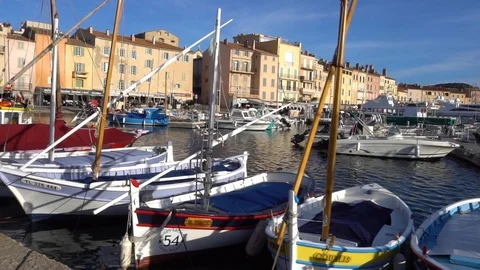 View of St Tropez harbor Video stock 88094353