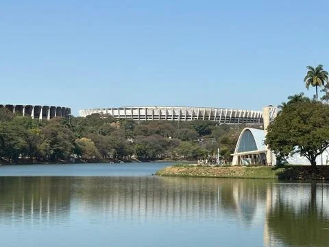 View of the Stadium from the Lakeside Stock Photos