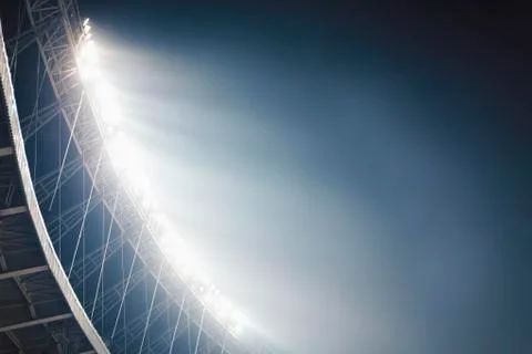 View of stadium lights at night Stock Photos