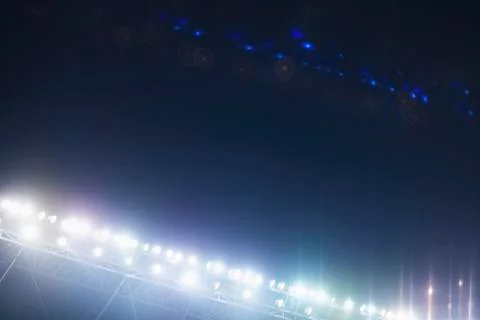 View of stadium lights at night Stock Photos