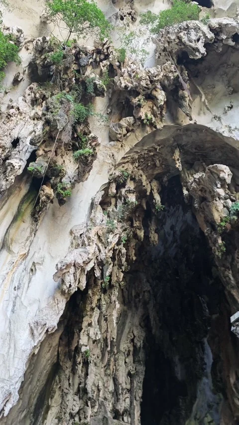 View of the stalactites Stock Footage 334939499