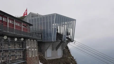 View of Stanserhorn-Bahn cable car station, Switzerland. Video stock 343668656