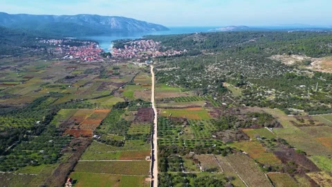 View of Stari Grad Plain Hvar Island in Croatia Stock Footage 264503467