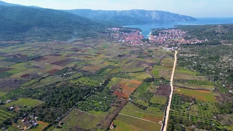 View of Stari Grad Plain Hvar Island in Croatia Stock-Footage 267694532