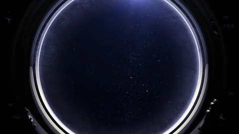 A view of the starry sky through the window of the international space station Video stock 86910547