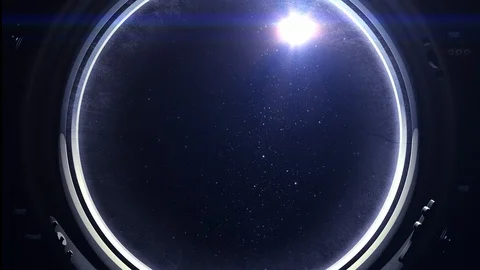 A view of the starry sky through the window of the international space station Stock-Footage 86910548