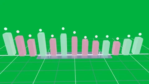 View starting far moving forward rotating showing pastel bars with scale on Stock Footage 334265509