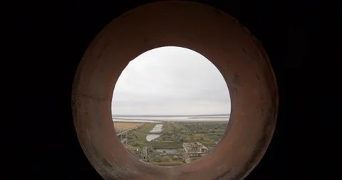 View from a station window on an abandoned planet Stock Footage 92630057