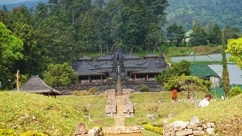 View of the statue of Candi Cetho, a Hindu temple Stock Photos