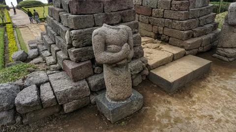 View of the statue of Candi Cetho, a Hindu temple Stock Photos