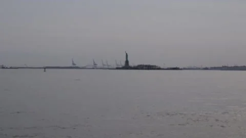 View of Statue of Liberty from The Battery Stock Footage 152430904