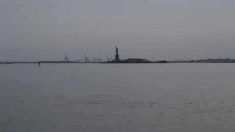 View of Statue of Liberty from The Battery Stock Footage 152430960