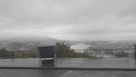 View from the Statue of Liberty, Budapest Stock Footage 166084436