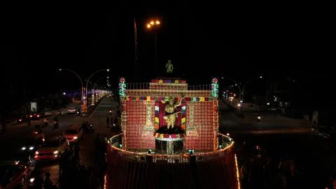 A view of the statue of saint and philosopher Kanaka Dasa at City Circle Stock Photos
