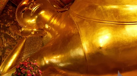 View of the statue in the Wat Pho Temple in Bangok Stock-Footage 64722777