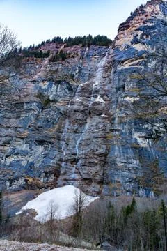View of the Staubbach Waterfall Stock Photos