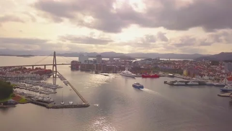 View of Stavanger City Stock Footage