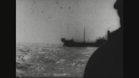 View of Steamer in sea Stock Footage 43316608