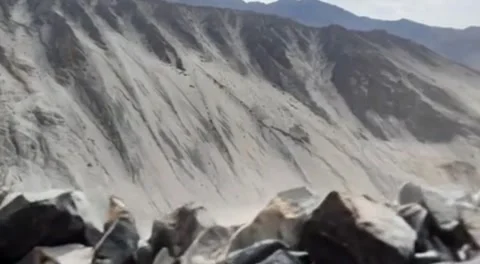 View of steep mountain slopes Stock Footage 318505671