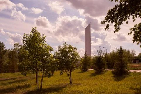 View of the Stelu Monument. In memory of the fallen soldiers in the Second Stock Photos