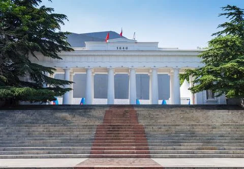 View of the Step and Colonnade of the Count's Quay from the Sevastopol Bay Stock Photos