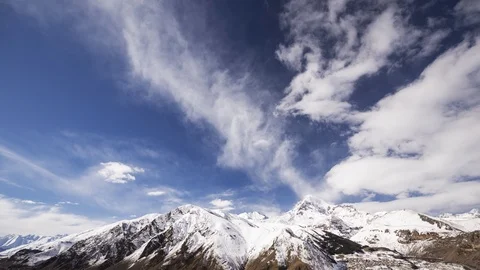 View From Stepantsmimda To Gergeti Trinity Church Or Tsminda Sameba - Holy Stock Footage 105127958